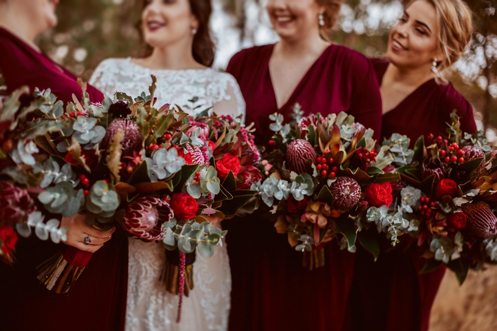 WDF 37 - Burgundy, Red and Pink Large Bouquets